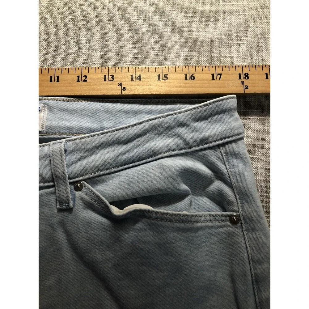 Paige Leenah Jeans Womens 33 Blue High Rise Wide Leg Light Wash Denim Stretch
